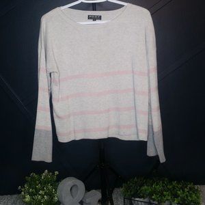 Long sleeve cropped sweater Grey & Pink Stripes